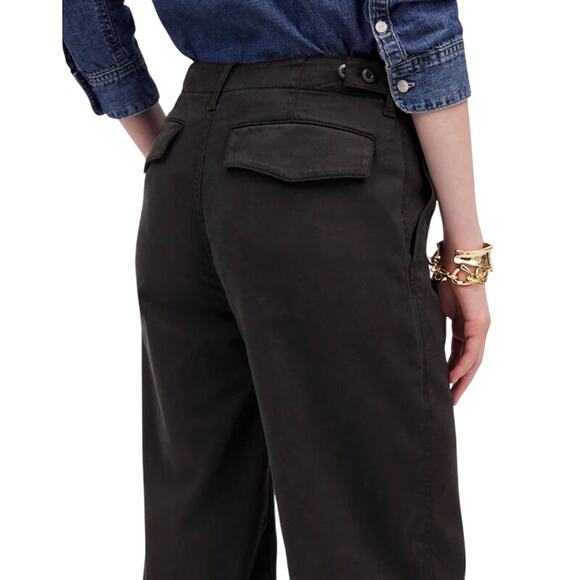 Madewell Low-Slung Baggy Utility Wide-Leg Pants Almost Black NWT 25 - Picture 5 of 9